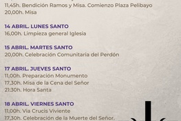 Horarios Semana Santa 2025
