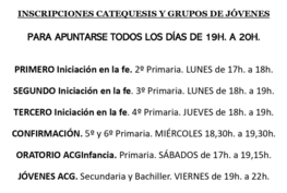Ya te puedes apuntar a la catequesis en nuestra parroquia